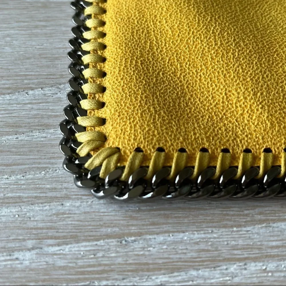 Stella McCartney Falabella Pouchette Bag Yellow Vegan Leather NEW